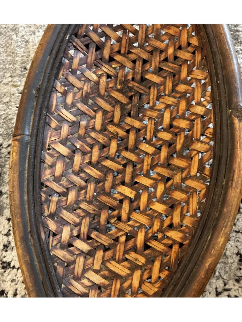 Woven Rattan Tray - Warm Brown